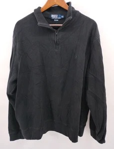 Polo Ralph Lauren Pullover Herren XXL Langarm 1/4 Zip Pulli schwarz auf schwarz - Bild 1 von 10