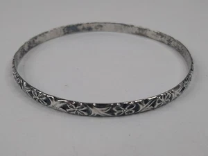 Bracciale vintage argento sterling BEAU 4,5 mm fiore vortice 7,75" 9,7 g - Foto 1 di 6