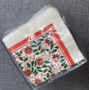 Paquete de 50 servilletas de postre de papel navideño vintage decorativas de pascua - Imagen 1 de 3