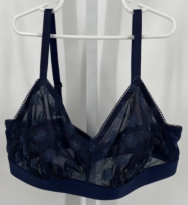Bralette transparente floral azul marino Aerie talla XL NUEVO CON ETIQUETAS correa ancha - Precio de venta sugerido por el fabricante 39,95 USD Foto 1 de 4