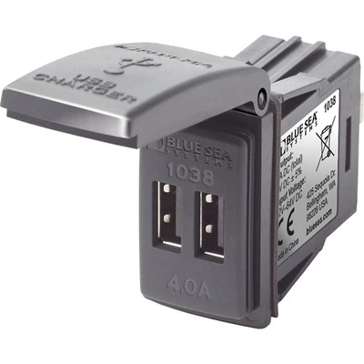 Blue Sea 1038 48V Dual USB Charger Contura Switch Mount 1038 Boat Sailboat Marin - Image 1 of 4