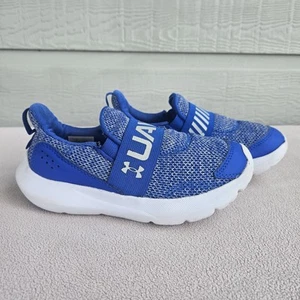 Under Armour Surge 3 Youth SZ 1 Blue Slip-On Sneaker Mesh Low Top Athletic - Picture 1 of 12