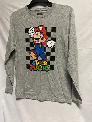 Camisa masculina manga longa Super Mario tamanho 18/20 - Imagem 1 de 3