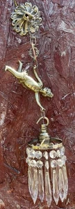 Cherub Crystal Glass Brass chandelier Pendant ready to use Complete Best quality - Picture 1 of 17