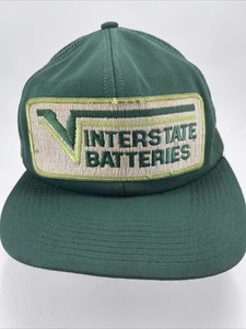 Vintage 90s Trucker Hat Interstate Batteries Trucker Mesh Snapback Baseball Cap - Picture 1 of 6