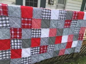 New Full Size Rag Quilt, Handmade Custom Made - Picture 1 of 12