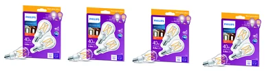 4 pack Philips A15 E17 (Intermediate) LED Bulb Soft White 40 Watt Equivalence - Image 1 of 2