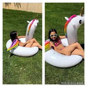 Unicorn inflatable pool beach floats water raft toy sun bath holiday gift- baby - Picture 1 of 4