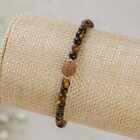 Natural 4Mm Tiger's Eye 6Mm Brown Rudraksha 14K Gold Fill Bracelet Relief