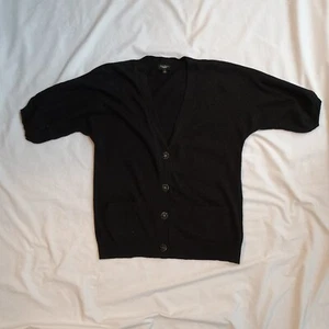 Talbot’s Petites Short Sleeve Cardigan Women's Size S Button Up V-Neck Black - Picture 1 of 5