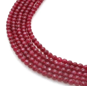 4mm Ruby Quartz Round Faceted Gemstone Beads 15" inch Strand - Picture 1 of 5
