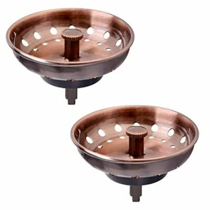 "Cesta coladora fregadero de cocina de cobre, 2 piezas acero inoxidable cobre antiguo 3,5" - Imagen 1 de 7