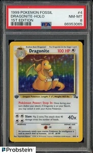 Pokemon Fossil 1999 1° Edizione #4 Dragonite - Holo PSA 8 NM-MT - Foto 1 di 2