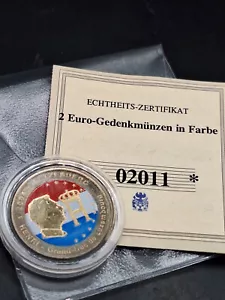 2 Euro Coloriert 2004 Letzeburg Henri Grand-Duc Luxembourg Kapsel + Zertifikat - Bild 1 von 4