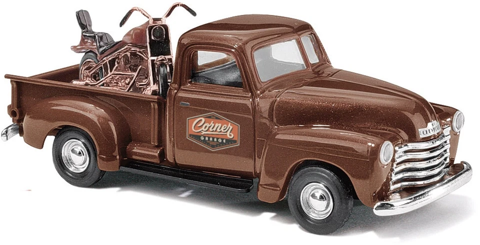 HO Scale Vehicles - 48242 - Chevrolet pickup with motorcycle - Image 1 of 1