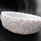 VTG IMPERIAL MILK GLASS MARKED SCROLL EMBOSSED CHALLINOR TAYLOR BOWL