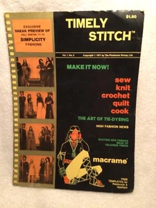 1971 Book Timely Stitch Art Of Tie-Dyeing Simplicity Fashion Patchwork, Appliqué - Bild 1 von 8