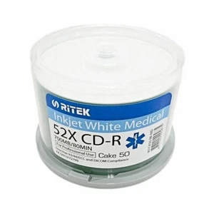 50 dischi CD-R bianchi a getto d'inchiostro 52x stampabili 700 MB vuoti Medical Pro Line - Foto 1 di 1