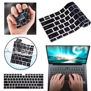 For Apple MacBook Air Pro 11 13'' 14' 15'' 16' - Black UK/EU Keyboard Cover Skin - Picture 1 of 6