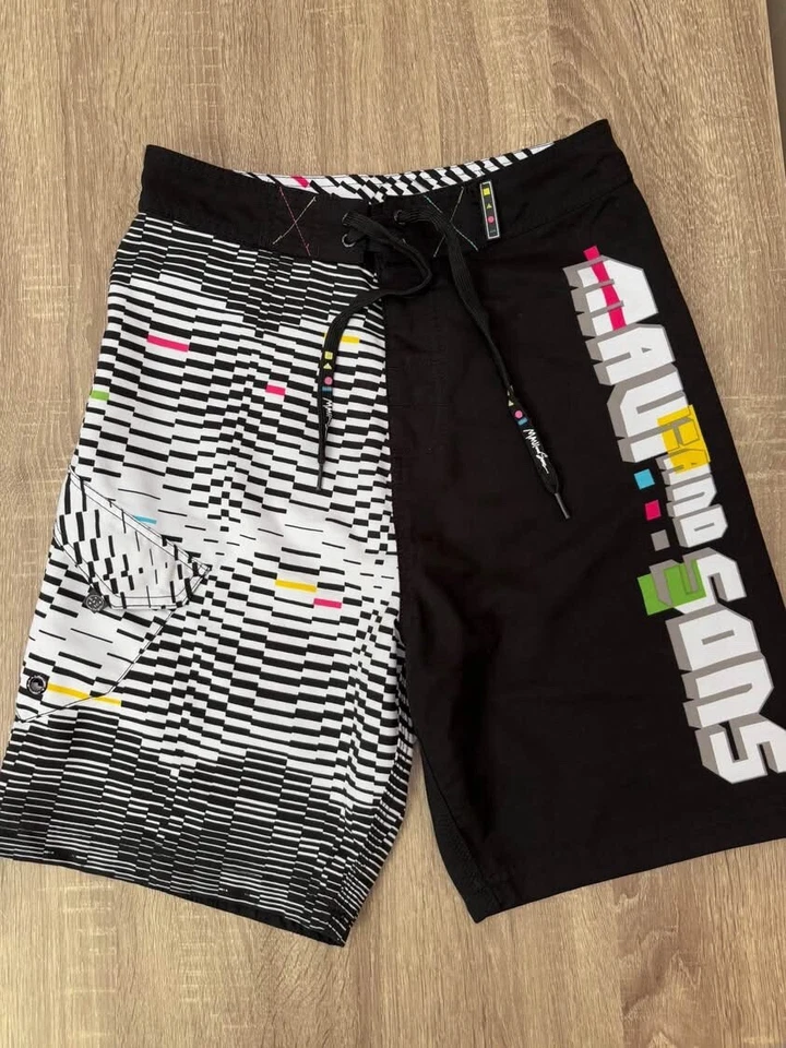 Maui and Sons Men's Board Shorts Size 28 Graphic Print MINT Condition - Image 1 of 4
