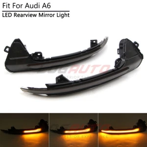 For Audi S6 A6 12-18 LED Side Mirror Light W/ Dynamic Turn Signal Indicator Lamp - Picture 1 of 12