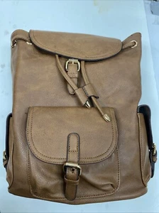 Gussaci Rucksack Kordelzug & Druckknopfverschluss Tasche 🎒Schultertasche. Hellbraun - Bild 1 von 5