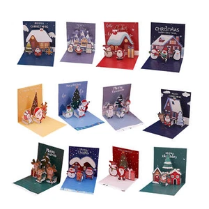 3D Pop Up Holiday Greeting Cards 6X Cute Christmas Santa Claus Greeting Cards - Picture 1 of 13