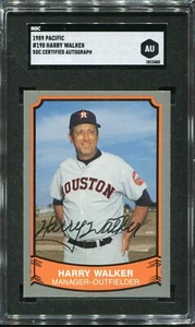 1989 Pacific #187 Harry Walker Houston Astros - SGC Authentic Autograph - Picture 1 of 2
