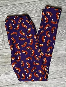 NUEVO Leggings Lularoe OS Talla Única Zorros Púrpura Animales - Imagen 1 de 1