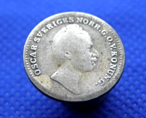 SILVER COIN - SWEDEN - 1852 - KING OSCAR I - 1/16th RIKSDALER - Good Coin (XK06) - Bild 1 von 6