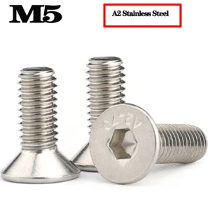 M5 A2 Edelstahl Senkschrauben CSK Innensechskantschrauben 6mm-150mm lang - Bild 1 von 12
