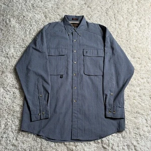 Browning RBO Trekwear Shirt Mens XL Blue Check Nylon Blend Shooting Hunting - Picture 1 of 18