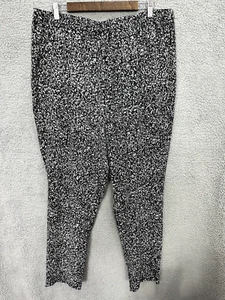 CJ Banks Pants Women 1X Black White Geometric Print Pull-On Stretch Casual Comfy - Picture 1 of 8