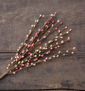Pip Berry Floral Picks Set/2 Pink & Cream Sprays Primitive Decor 18 inch - Picture 1 of 4
