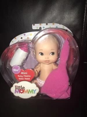 Little Mommy Mini Bebé Rosa Con Manta Bebé Biberón Pañal Estampado Nuevo Foto 1 de 4