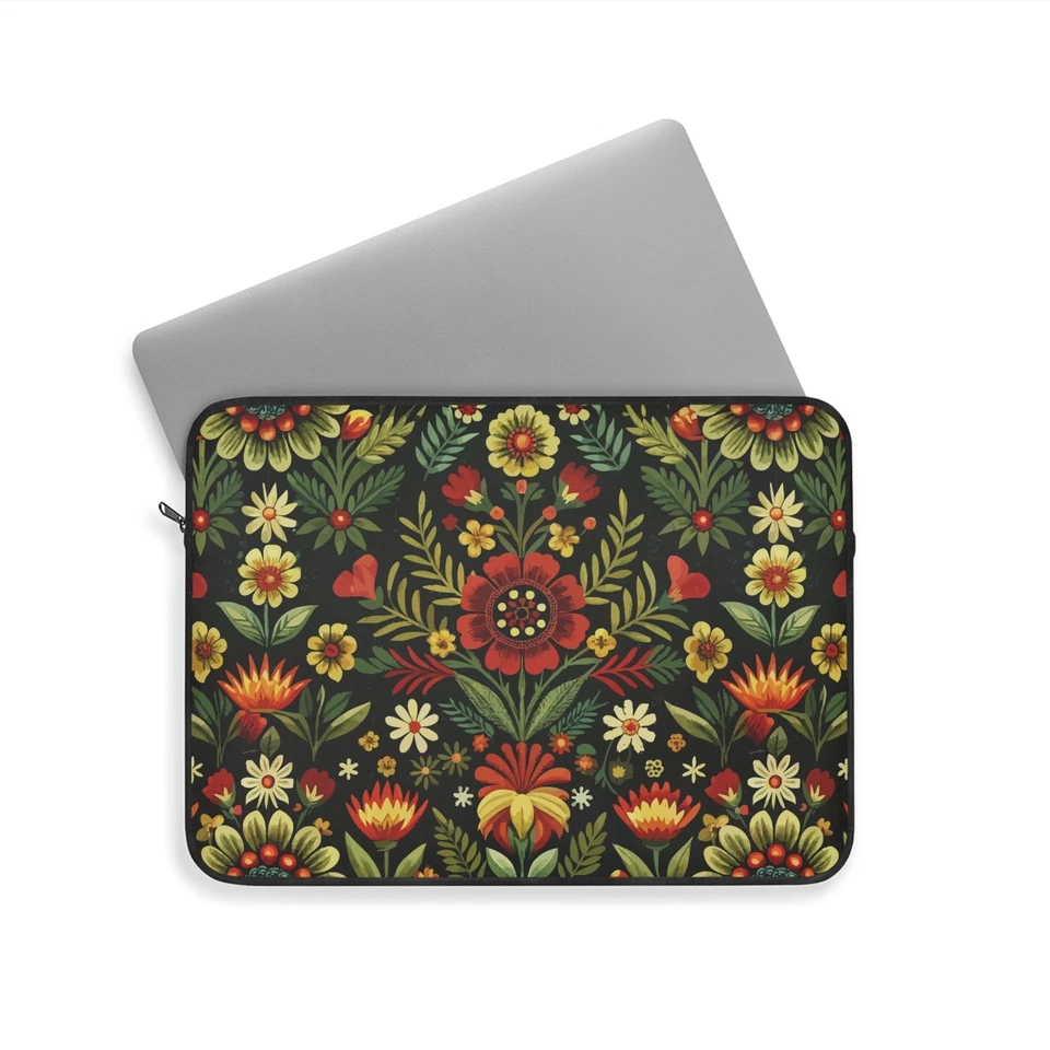 Funda para portátil boho floral, estuche con cremallera inspirado en el arte popular serbio, regalo tecnológico Foto 1 de 1