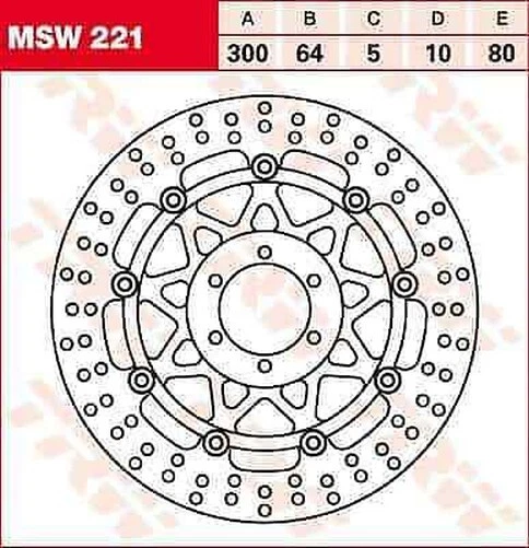 Disco de freno flotante redondo Aprilia Rst 1000 2001-2003 TRW MSW221 Foto 1 de 1