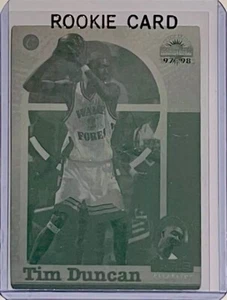 1/1 TIM DUNCAN ROOKIE SPURS 1997-1998 SCORE BOARD PRINTING PLATE WAKE FOREST RC - Picture 1 of 2