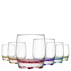 lav Stemless Glass Champagne Flutes Set of 6 - Colored Drinking, Cocktail, Wa... - Picture 1 of 6