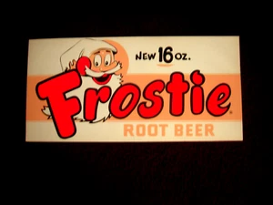 Frostie Root Beer Soda Advertising 9"H By 18.5" Long Paper Sign 1950'S Original - Picture 1 of 3
