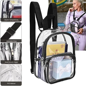 DHL Transparente Taschen Durchsichtiger PVC-Rucksack Reiseschultasche Rucksack~ - Bild 1 von 20