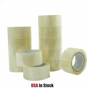 36-72 Rolls Clear  Packing Carton Sealing Tape 2x55 Yards / 2x110 Yards - Picture 1 of 7