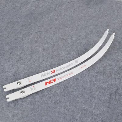 NIKA ARCHERY 68" N3 Recurve Bow Limbs 55%Carbon Fiber Limb Progress Series White - Image 1 of 4