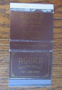 AMERICAN ACE MATCHBOX COVER: AGORA RESTAURANT NEW YORK CITY EMPTY MATCHCOVER C15 - Bild 1 von 1