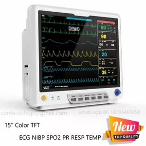 15" ICU Vital Signs Patient Monitor ECG NIBP SPO2 PR RESP TEMP CMS9200 CONTEC - Picture 1 of 12