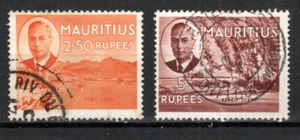 Mauritius 1950 2r.50 and 5r SG 288-89 FU CDS - Picture 1 of 1