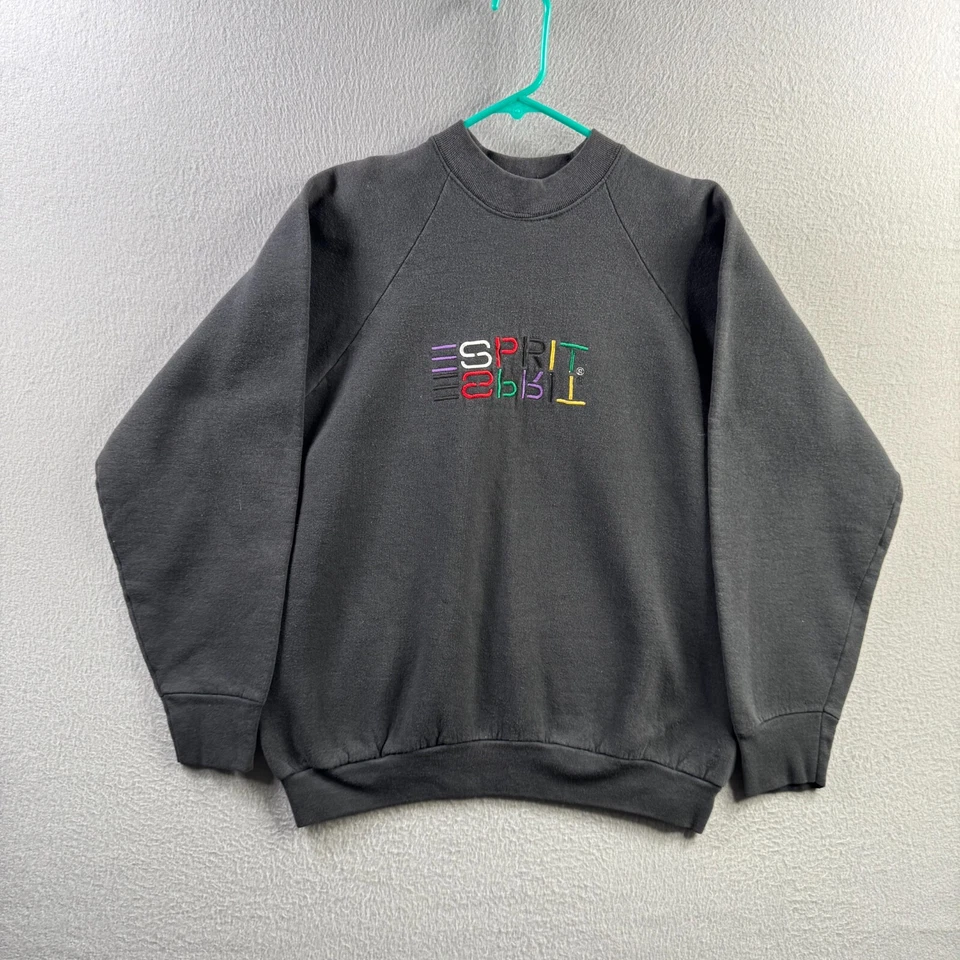 Sudadera De Colección Esprit Para Hombres XL Jersey Crewnck Desteñido Negro FOTL 90s EE. UU. Foto 1 de 4
