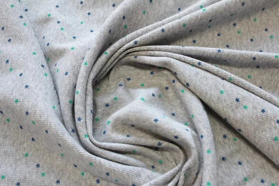 1 Lfm feiner Strickstoff 4,70€/m² Rippstrick hellgrau meliert ZA8 - Bild 1 von 2