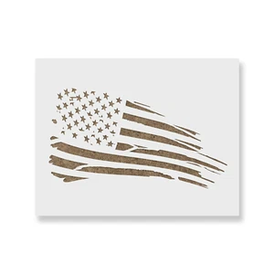 American Flag Rugged Stencil - Durable & Reusable Mylar Stencils - Picture 1 of 9