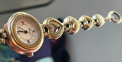 Brighton Watch Two Tone  Genoa Heart Link Bracelet Toggle 7.5" Japan Movement - Image 1 of 4